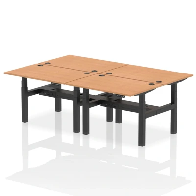 Image of Air B2B 1200x800mm Height Adjustable 4P Bench Desk CP Oak/Black
