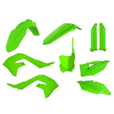 Image of Polisport Kawasaki Plastic Kit KX 250 2021 2022 450 2019 22, Lime Green Motocross4u