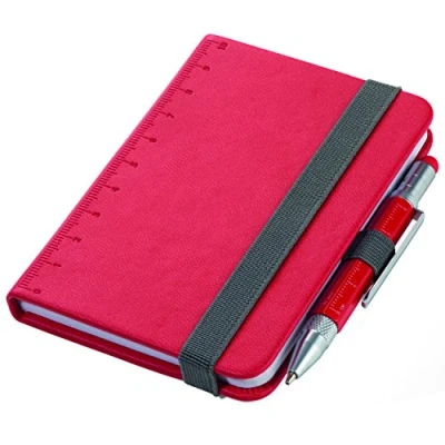 Image of TROIKA Notepad DIN A7 including ballpoint pen, elastic band closure, pen loop, FSC certified paper, perforated pages, dot grid, compartment for receipts.