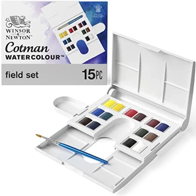 Image of Winsor &amp; Newton Watercolour, Cotman Travel Set of 14, 15 Piece