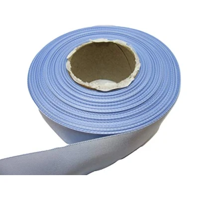 Image of 2 metres x 38mm Satin Ribbon Double Sided 38 mm 3.8cm A+ (Light Blue)