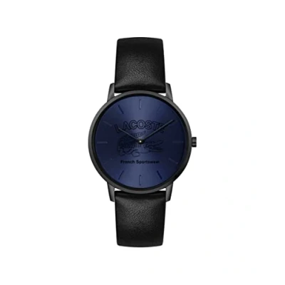 Image of Lacoste Analogue Quartz Watch for Men with Black Leather Strap 2011213