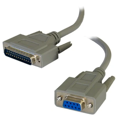 Image of kenable DB9 9 Pin Serial Female to 25 Male Printer Data Cable 2m [2 metres]