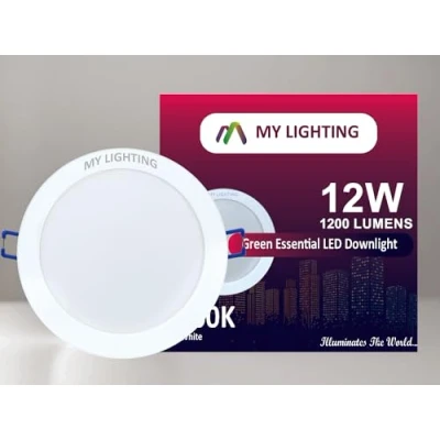 Image of My Lighting 12W LED Ceiling Downlights Recessed Round Downlights, Cool White 6500K, Non Dimmable IP20 Rated for Indoor Use Pack of 4 Energy Efficient Lights Home and Office