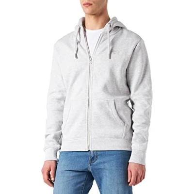Image of Superdry Men&#039;s Vintage Logo EMB Ziphood BB Hooded Sweatshirt, Glacier Grey Marl, S