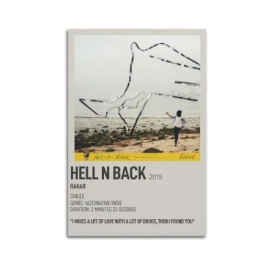 Image of Szzmyo Bakar Poster Hell N Back Music Decorative Painting Modern Aesthetic Canvas Bedroom Art Living Room Decoration 08x12inch(20x30cm) Unframe Style