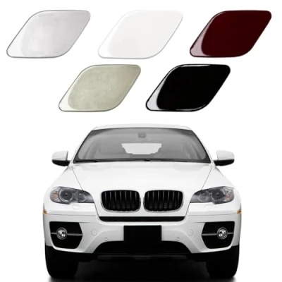 Image of LHZPGC Car Front Bumper Headlight Washer Cover Cap for BMW X6 E71 E72 2008 2014,ABS,B White Right