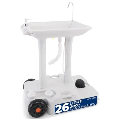 Image of SereneLife Portable Sink, Camping Sink 30L Water Capacity Outdoor Hand Wash Station, Towel Holder &amp; Soap Dispenser, For Events, Gatherings, Worksite,