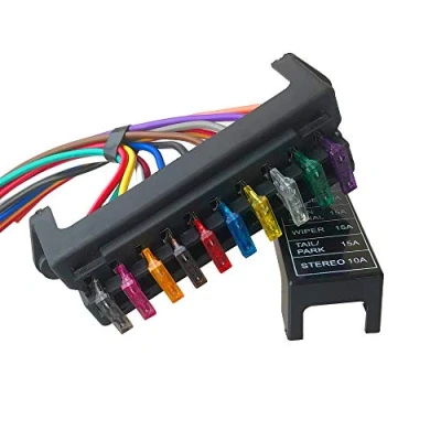 Image of QitinDasen Premium 10 Way Car Blade Fuse Block Box, 2 Input Output Standard Holder, with Wire and 10Pcs Free Fuse, for Boat Marine Trike (12V / 24V 32V 48V)