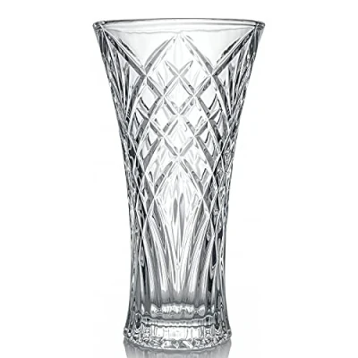 Image of Glass Vase, 30cm Tall Crystal Flower Vase Lead free Large Flared Table for Flowers Floral Arrangement