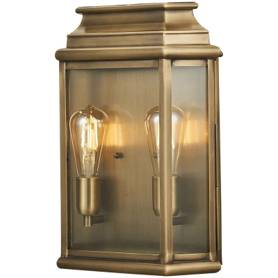 Image of St Martins 2 Light Large Wall Lantern Brass Finish IP44, E27