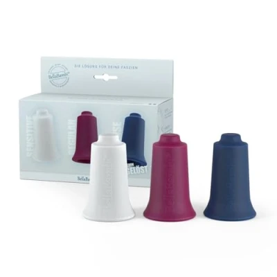 Image of BellaBambi original Cupping Set TRIO: SENSITIVE (White) + REGULAR (Blackberry) INTENSE (Night Blue) 34 mm