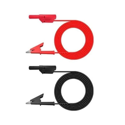 Image of Aofan Stackable Multimeter Banana Plug to Alligator Clip Test Leads Wire for Laboratory Electrical Testing 1m(Black &amp; Red) 4mm 2Pcs