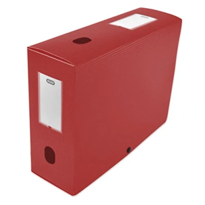 Image of Elba 64916 Memphis File Box with Flat Spine 100 mm Polypropylene 240 x 320 Plastic Red