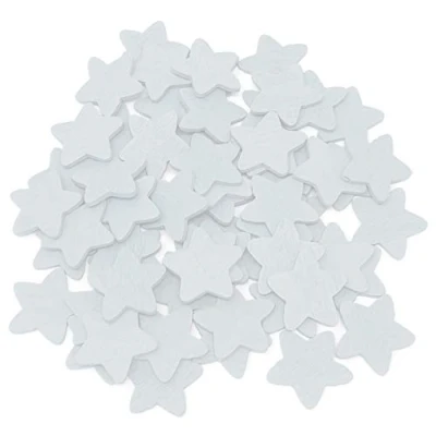 Image of White 18mm Stars Wooden Shabby Chic Craft Scrapbook Vintage Wood Star (50)