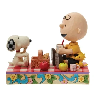 Image of Peanuts by Jim Shore Snoopy, Woodstock And Charlie Brown Picnic Figurine