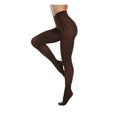 Image of Frola Tights for Women 80 Denier Semi Opaque Solid Color Footed Pantyhose Ladies Tights(S M,Coffee)