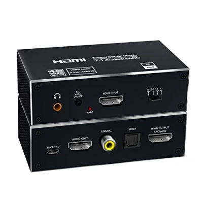 Image of Digital to Analog Audio Converter, eARC HDMI 2.0 Extractor, 4K 120Hz RGB8:8:8 HDR Splitter, Converter Optical TOSLINK SPDIF 7.1