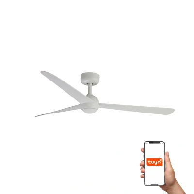 Image of Sfera Medium 3 Blade Ceiling Fan Matt White Tuya Smart System