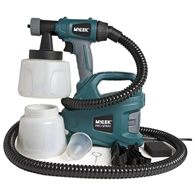 Image of MYLEK MYPS700 PRO Spray 700W Electric Sprayer Gun Kit 2 Paint Cups, Shoulder Strap, Air Filters, Cleaning Pin &amp; 1.8m Hose Creates a Non Drip, Fine Mist for Perfect, Professional Coverage, Green