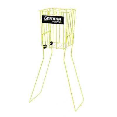 Image of GAMMA Tennis Ball Hopper, Hopper for Easy pick up, Carrying, and Storage, Durable, Convenient, Heavy Duty Construction in Multiple Sizes Colors, Yellow, Hi Rise 75 with Wheels