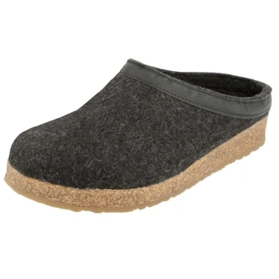 Image of Haflinger Unisex Adult Grizzly Torben Slippers,Graphite 77, 7.5 UK (41 EU)
