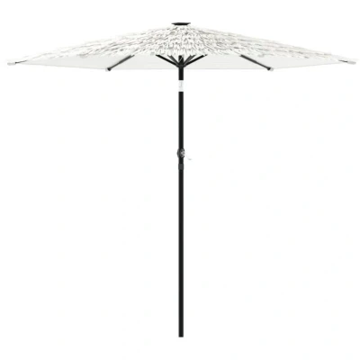 Image of vidaXL Garden Parasol with Steel Pole White 223x223x213 cm