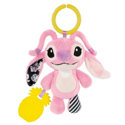 Image of Clementoni Baby Infant Toys Disney Stitch Angel Soft Rattle, Toddler Toy, Early Years Toys, New Born Gift, 3 Months, Crinkle Squeaky Sensory Learning Stroller Pendant, 17937