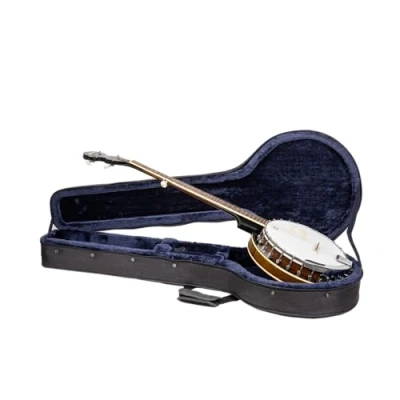 Image of Crossrock Lightweight Foam Case fits 5 String Resonator &amp; Gibson Tenor Banjo with Detachable Straps, Accessory Compartment External Pocket Dark Grey(CRP200BJDG)