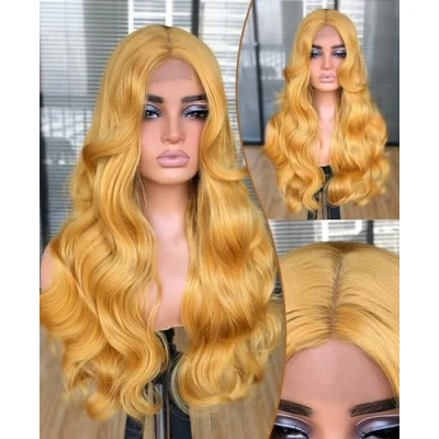 Image of Lizzy Long Wavy Wigs for Women Middle Part Curly Wig Natural Synthetic Heat Resistant Fiber Daily Party Use 26inch (Honey Blonde)