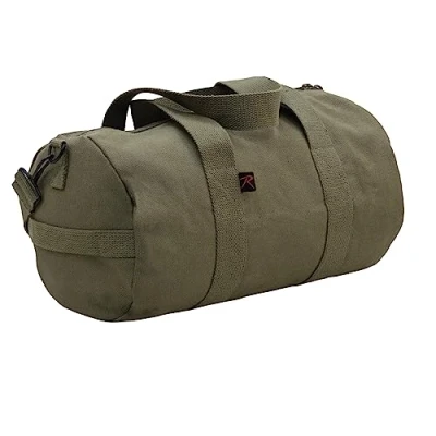 Image of Rothco Canvas Shoulder Duffle Bag Military Gym Bag, Olive Drab, 17 Inches, Classic