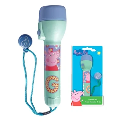 Image of LED Big Torch Flash Light, for Bright Night, Xmas Gift Kids, Boys and Girls Size 16cm (Peppa Pig Torch)