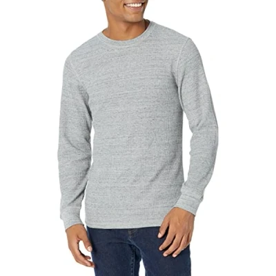 Image of Amazon Essentials Men&#039;s Slim Fit Long Sleeve Waffle Shirt, Light Grey Heather, S