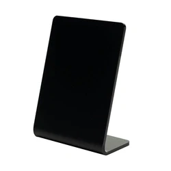 Image of Deflecto Slanted Display Sign Acrylic A7 Portrait Black SSPA714 2