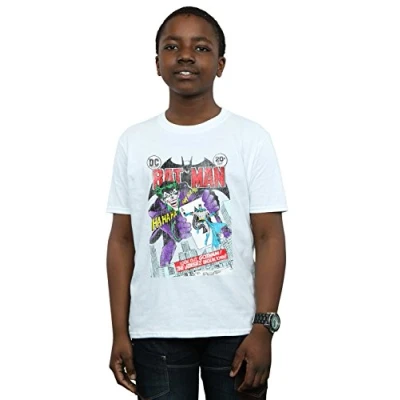 Image of DC Comics Boys Batman Joker Playing Card Cover T Shirt White 5 6 Years