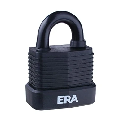 Image of Era Laminated Weatherproof Padlock Black (45mm)