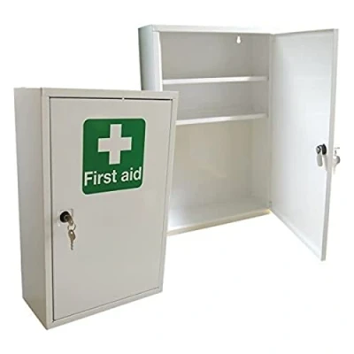 Image of The Products Store British Compliant First Aid Storage Key Locking Cabinet Medical Wall Mounted Supplied Empty (one Size) For Schools, Offices, Clinics, Hospitals, Homes, Shops