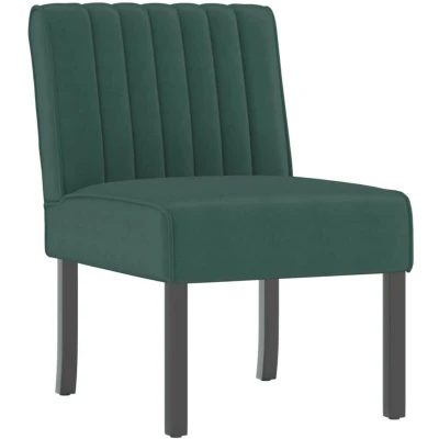 Image of vidaXL Slipper Chair Dark Green Velvet