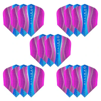 Image of Harrows Lumen No6 Dart Flights 5 x sets Darts (15 Total) I 100 Micron Premium Extra Strong Made in UK Professional Accessories Pink