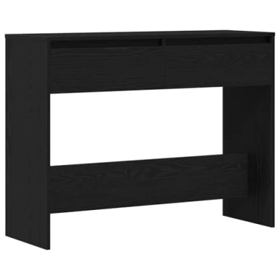 Image of vidaXL Black Oak Console Table Engineered Wood 100x35x76.8 cm Rectangular Indoor Use for Hallways/Living Rooms
