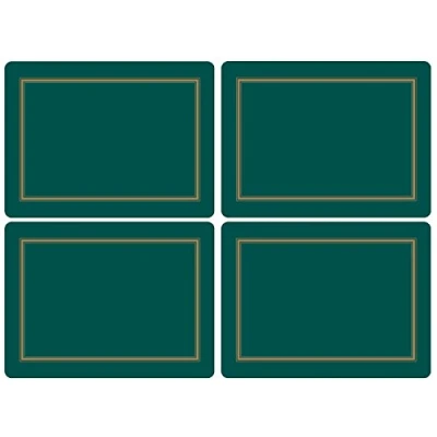 Image of Pimpernel 40.1 x 29.8cm MDF with Cork Back Placemats, Set of 4, Classic Emerald