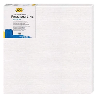 Image of Kreul Solo Goya Stretched Line, Premium Quality Stretcher Frame, Cotton Canvas 4 Times Primed Ideal for Oil, Acrylic and Gouache Paints, Approx. 40 x cm, White