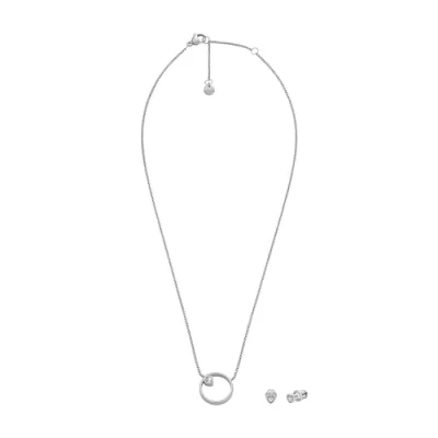 Image of Skagen Women&#039;s Kariana Gift Set Glitz Heart Earrings and Necklace, SKJB1016SET