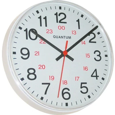 Image of Quantum 950 8.5&quot; Round White 24 Hour Quartz Clock