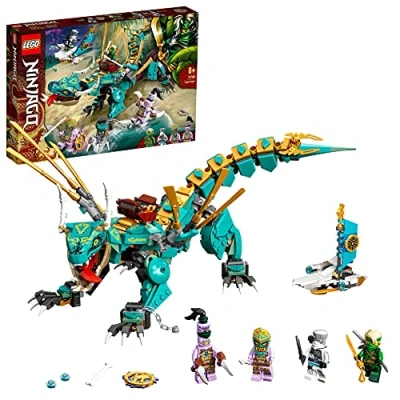 Image of LEGO 71746 NINJAGO Jungle Dragon Building Set, with Ninja Lloyd and Zane Minifigures, Toys for 8 + Years Old Boys Girls