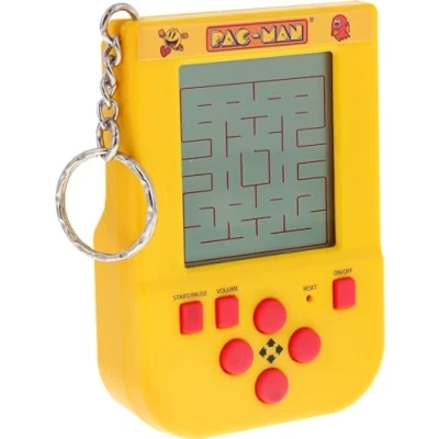 Image of PAC MAN Key chain Game. Mini Arcade Game LCD Screen Directional Controls &amp; 4 Modes Original Gameplay Sounds. Officially Licensed Merchandise. Retro Gaming Handheld Games.