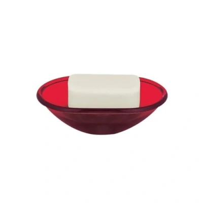 Image of Spirella Toronto Soap Dish Polystyrol Red Height 4 cm x Width 13.8
