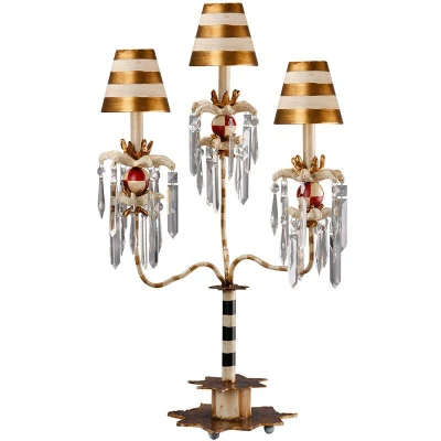 Image of Birdland 1 Light Table Lamp Black, Gold, Crystal, E27