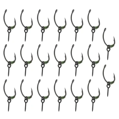 Image of SING F LTD 20 Sets Ronnie Rigs Carp Fishing Rig Hook Bait Stoppers Screws Terminal Tackle for European Accessories