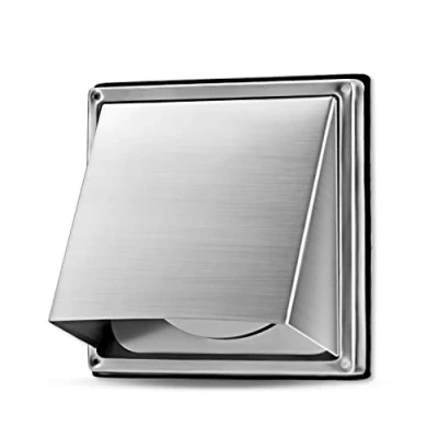 Image of WeCooper Cowled External Air Vent Covers 100mm，4 inch 304 Stainless Steel Grille with Backdraft Shutter，Walls Extractor Fan Weatherproof